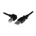 StarTech.com 3m USB 2.0 A to Left Angle B Cable Cord - 3 m USB Printer Cable - Left Angle USB B Cable - 1x USB A (M), 1x USB B (M) (USBAB3ML) - USB cable - USB Type B to USB - 10 ft