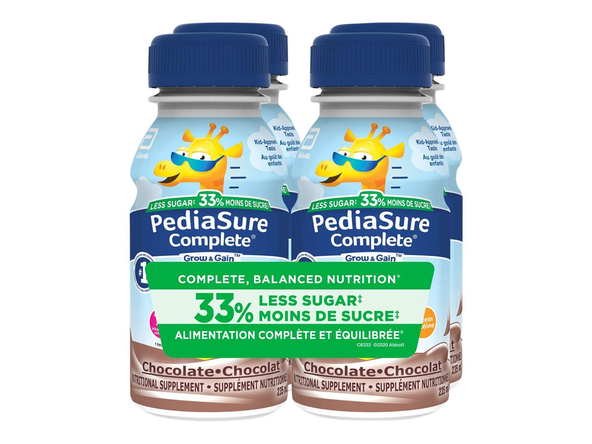 PediaSure Complete Reduced Sugar Nutritional Supplement - Chocolate - 4 x 235ml