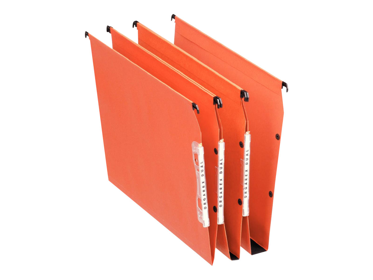 Esselte Orgarex Dual Hanging File For A4 Capacity 500 Sheets Orange Pack Of 25 Esselte Orgarex Dual Hanging File For A4 Capacity 500 Sheets Orange Pack Of 25