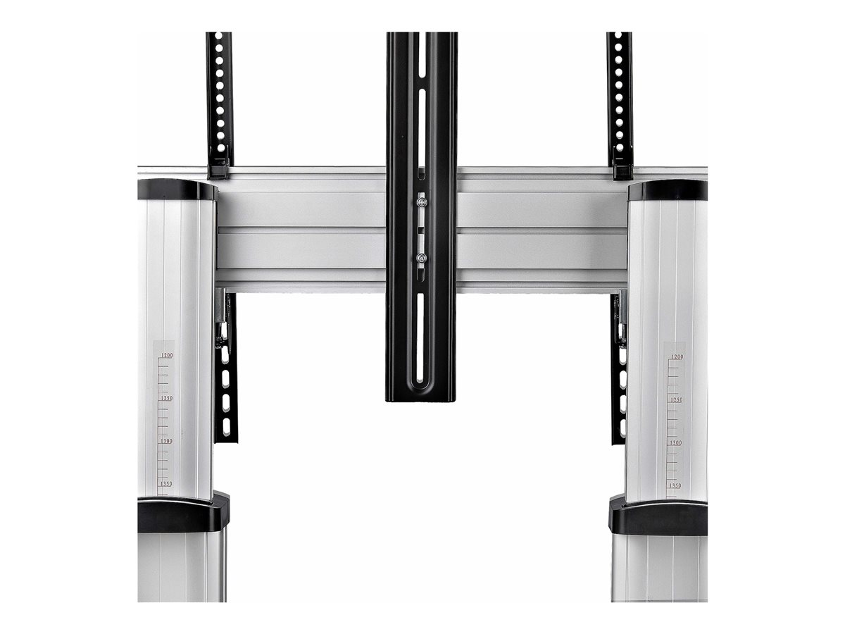 StarTech.com Rolling TV Cart/Stand On Wheels, Up to 100inch/220lb Screens vozík - pro plochý panel - černá, stříbrná – foto 9