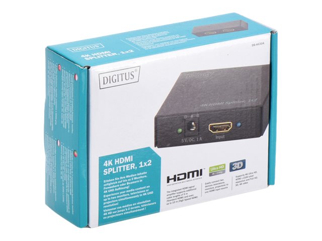 DIGITUS DS-46304 - Video-/Audio-Splitter - 2 x HDMI - Desktop