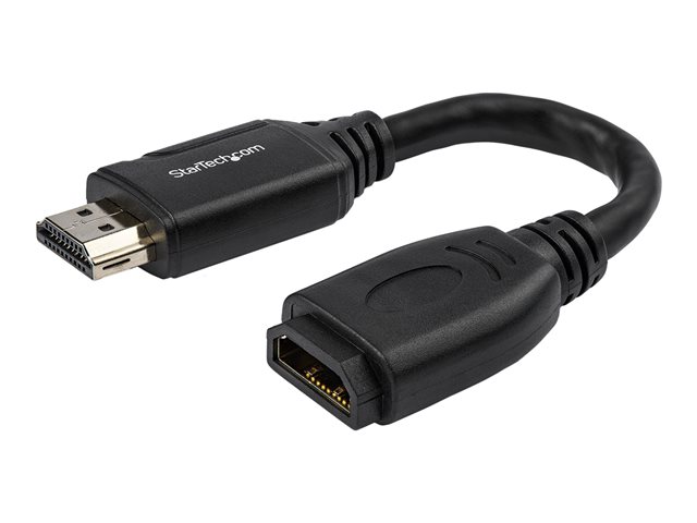 Image of StarTech.com 6in High Speed HDMI Port Saver Cable with 4K 60Hz - Short HDMI 2.0 Male to Female Adapter Cable - Port Extender (HD2MF6INL) - HDMI extension cable - 15.2 cm