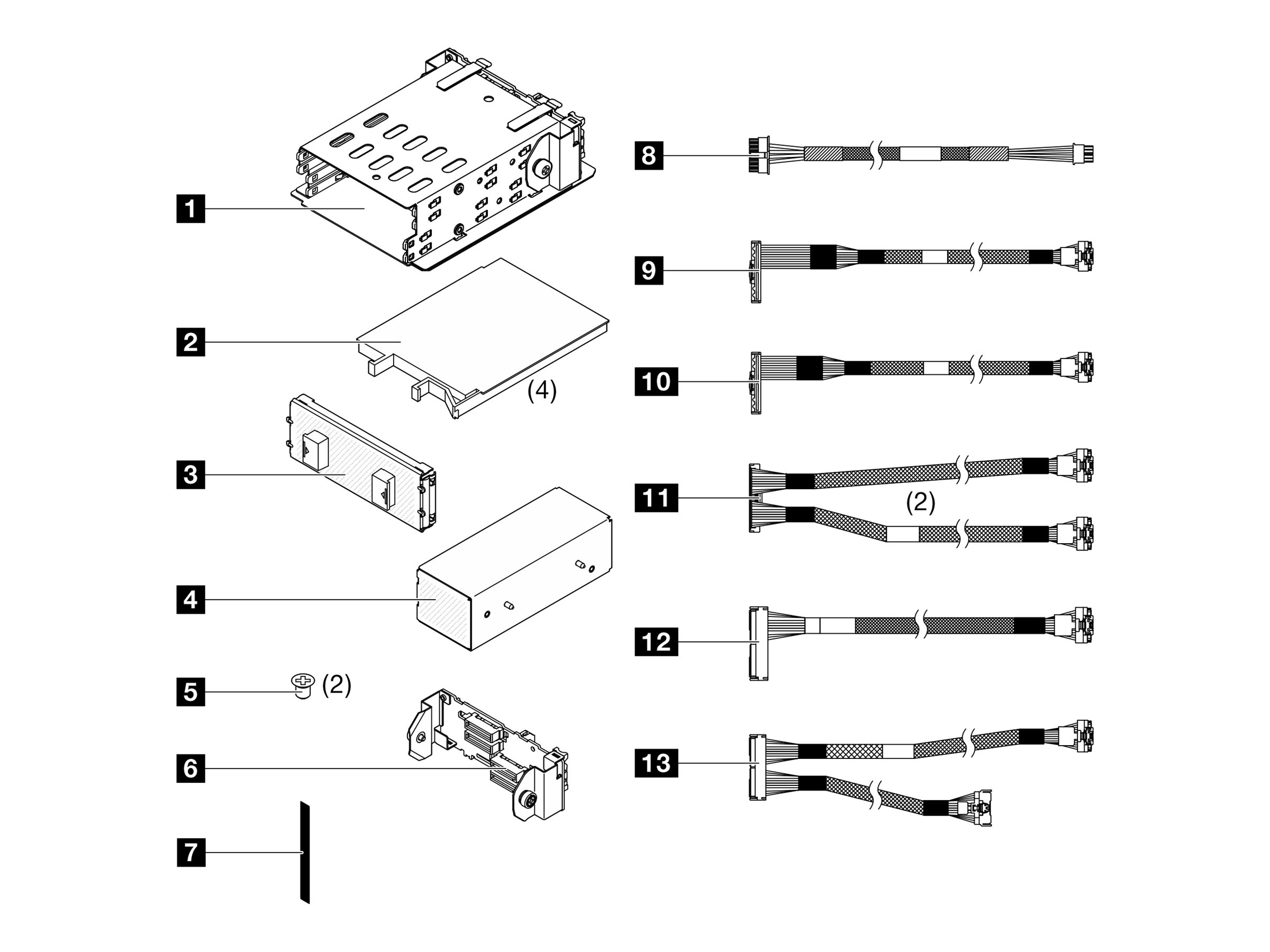 Lenovo - Server 1 x 4 E3.S backplane kit