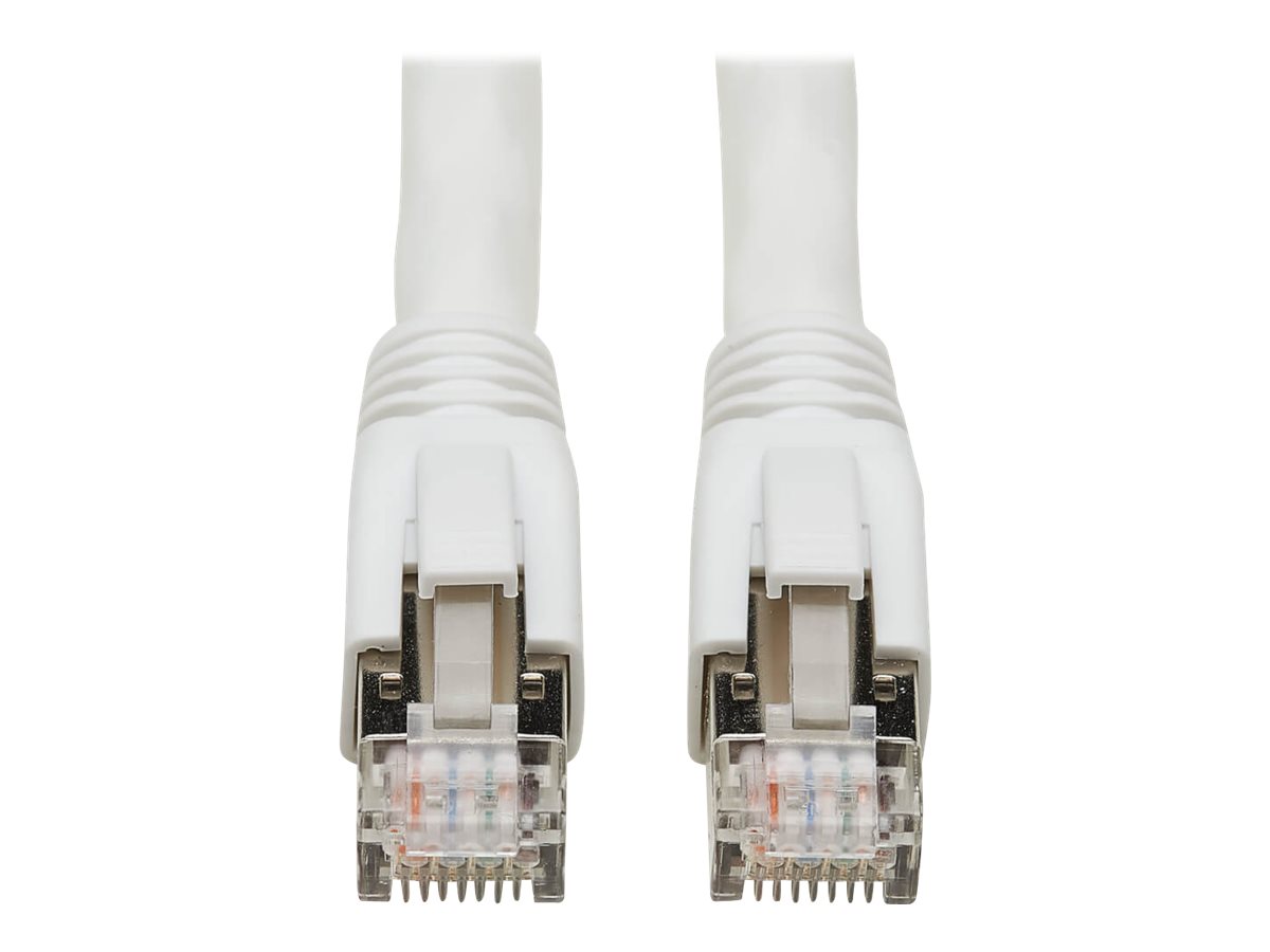 Eaton Tripp Lite Series Cat8 25G/40G Certified Snagless Shielded S/FTP Ethernet Cable (RJ45 M/M), PoE, White, 15 ft. (4.57 m)