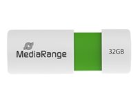 MediaRange 32GB USB 2.0 Grøn Hvid