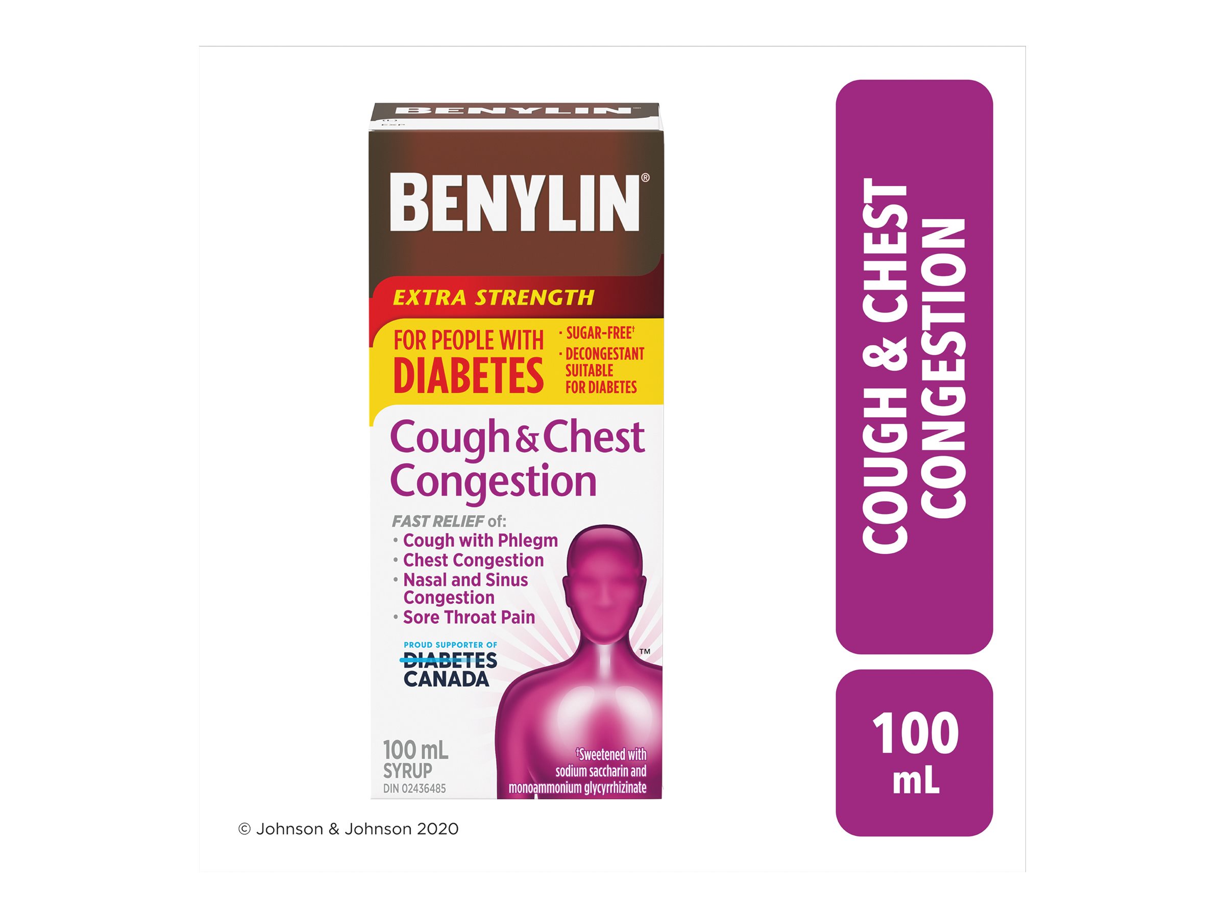 Benylin Extra Strength Cough & Chest Congestion Syrup for People with Diabetes - 100ml