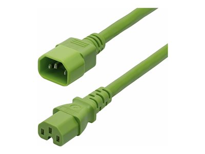 StarTech 6ft (1.8m) Heavy Duty PDU Power Cord, IEC 60320 C14 to C15, 15A 250V, 14AWG, Green PDU Power Cable, Heavy Gauge Power Cable