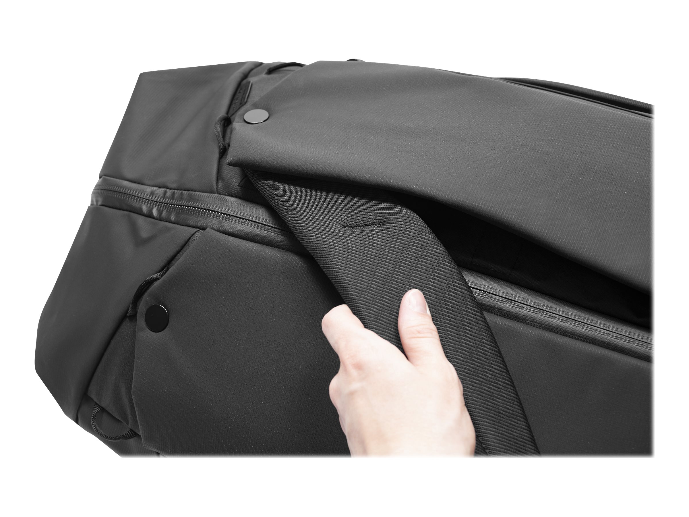 Peak Design Travel Duffelpack 45-65L, Black, Weatherproof Duffel Backpack, Expandable Design