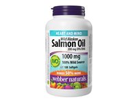 Webber Naturals Wild Alaskan Salmon Fish Oil Softgels - 1000mg - 120+60s