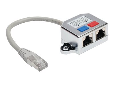 Tripp Lite 2-to-1 RJ45 Splitter Adapter Cable, 10/100 Ethernet Cat5/Cat5e (M/2xF), 6 in.