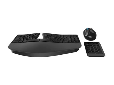 Incase Sculpt Ergonomic Desktop Keyboard, mouse and numeric pad set wireless 2.4 GHz 