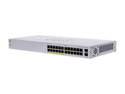 Cisco Business 110 Series 110-24PP switch 24 ports unmanaged Product shot Right-angle 79250