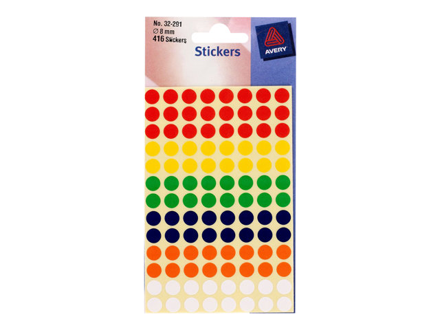 Avery Colour Coding Dot 08 Cm Diameter Assorted Pack Of 416