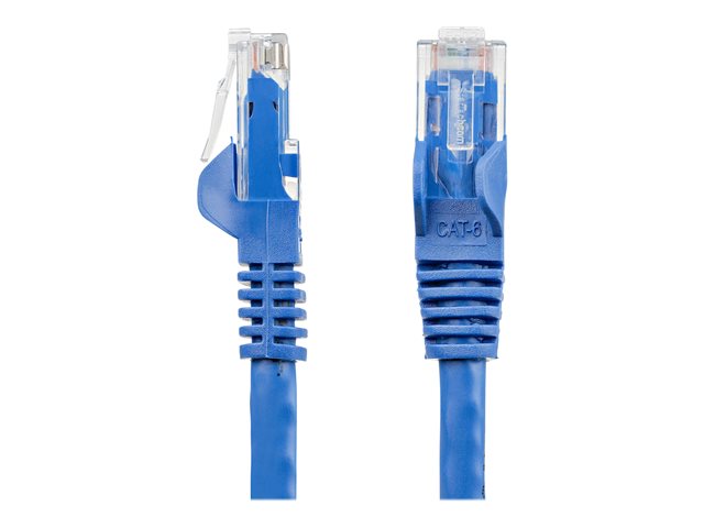 Image of StarTech.com 100ft CAT6 Ethernet Cable, 10 Gigabit Snagless RJ45 650MHz 100W PoE Patch Cord, CAT 6 10GbE UTP Network Cable w/Strain Relief, Blue, Fluke Tested/Wiring is UL Certified/TIA - Category 6 - 24AWG (N6PATCH100BL) - patch cable - 30.5 m - blue