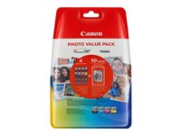 Canon CLI-526 C/M/Y/BK Photo Value Pack - 4-pack - black, yellow, cyan, magenta - original - 50 sheet(s) - 100 x 150 mm - ink