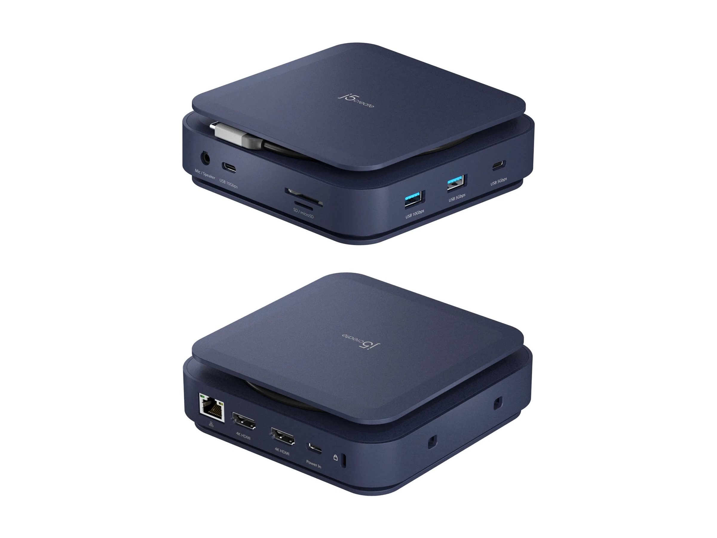 j5create JCD3196, docking station, USB-C / USB4, 2 x HDMI, 1GbE - Image 3