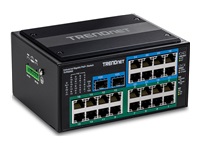 TRENDnet - Hardened Industrial - commutateur - 16 x 10/100/1000 (PoE+) + 8 x 10/100/1000 + 2 x 100/1000 SFP 