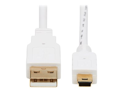 Eaton Tripp Lite Series Safe-IT USB 2.0 A to USB Mini-B Antibacterial Cable (M/M), White, 3 ft. (0.91 m)