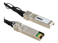 Dell 10GbE Copper Twinax Direct Attach Cable - Direct attach cable - SFP+ (M) to SFP+ (M) - 10 ft - twinaxial - for Networking N1148; PowerSwitch S4112, S5212, S5232, S5296; Networking S4048, X1026, X1052