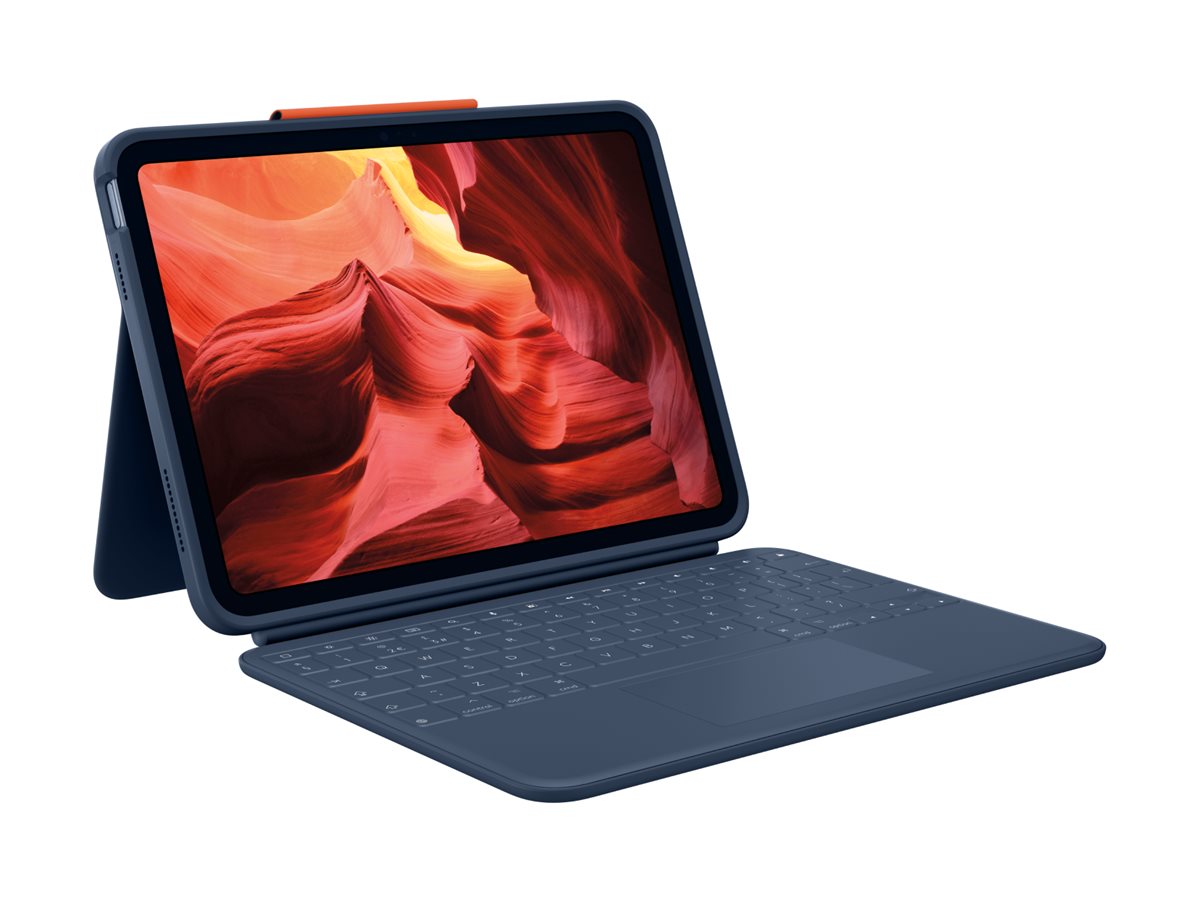 Logitech Rugged Combo 4 Touch - klávesnice a pouzdro - s trackpad - QWERTY - britská - classic blue Vstupní zařízení – foto 3