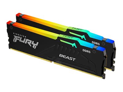 Image of Kingston FURY Beast RGB - DDR5 - kit - 16 GB: 2 x 8 GB - DIMM 288-pin - 6000 MHz / PC5-48000 - unbuffered