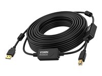 Vision USB 2.0 USB-kabel 15m Sort