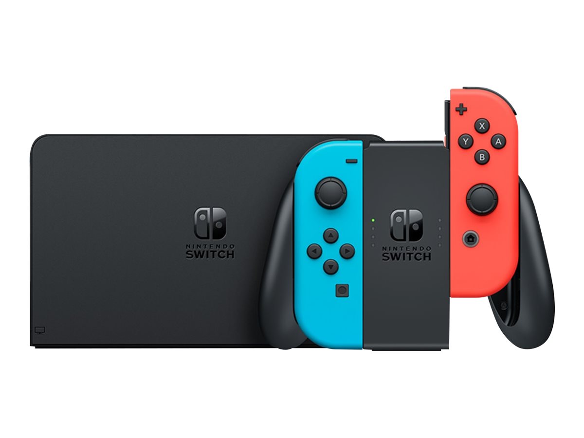 Nintendo Switch OLED - Neon Red and Neon Blue Joy-Con