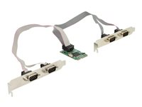 DeLock MiniPCIe I/O PCIe full size 4 x Serial RS-232 Seriel adapter PCI Express 1.1 Mini Card 230.4Kbps