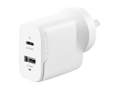 ALOGIC Rapid Power 2X32 power adapter USB-C USB 32 Product shot Right-angle 79250