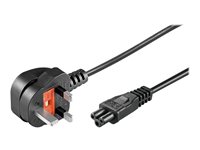 MicroConnect Strøm Type G (male) - Strøm IEC 60320 C5 Sort 1m Strømkabel
