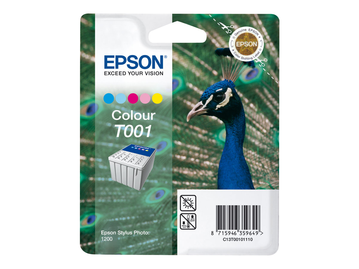 Epson T001 - barva (azurová,magenta,žlutá,světle azurová, světlá magenta) - originální - inkoustová cartridge – foto 2