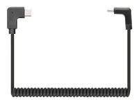 Manhattan USB-C to USB-C Cable, 1m, Male to Male, Black, 480 Mbps (USB 2.0), Tangle Resistant Curly Design, Angled Connectors, Ideal for Charging Cabinets/Carts, Power Delivery up to 60W, Hi-Speed USB, Lifetime Warranty, Polybag - USB-C cable - USB-C to USB-C - 1 m