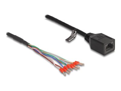 DELOCK Kabel RJ45 Buchse zu Aderendhülsen Cat.5e 50cm schw.