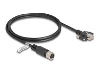 DeLOCK CAT 5e Kabel med folie og kobberfletning (FTP) 1m Netværkskabel Sort