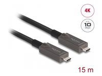 DeLOCK USB 3.2 Gen 2 / DisplayPort 1.4 USB Type-C kabel 15m Sort Grå