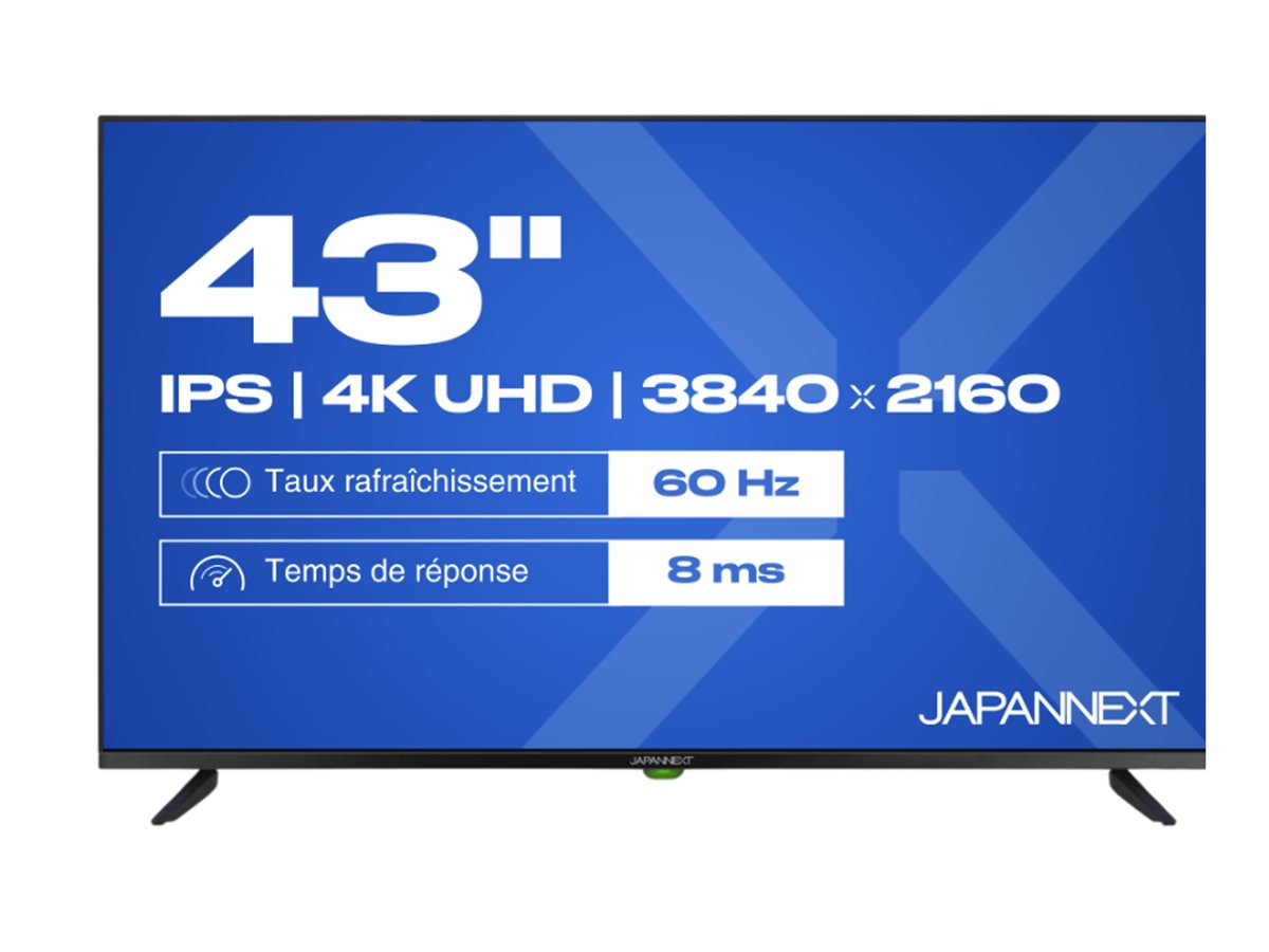 JAPANNEXT - Écran LED - 43p - 3840x2160 4K 60 Hz - IPS - 8 ms - Garantie 3 ans
