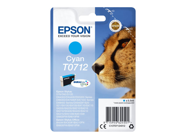 EPSON 1LB ink T071 cyan blister w/s C13T07124022