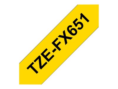 Ruban TZ laminé flexible 24mm Noir/Jaune