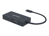 Manhattan Videointerfaceomformer HDMI / DVI / VGA / USB 10cm Sort