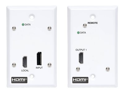 Eaton Tripp Lite Series DisplayPort to HDMI over Cat6 Extender Kit, Wall Plate, 4K 60 Hz, 4:4:4, PoC, HDCP 2.2, 230 ft. (70.1 m), TAA