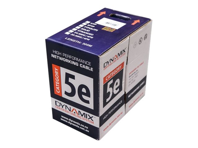 Dynamix C-C5E-SLDWHITE bulk cable 305 m Package view Left-angle 76900