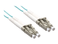 Axiom LC-LC Multimode Duplex OM3 50/125 Fiber Optic Cable - 9m - Aqua