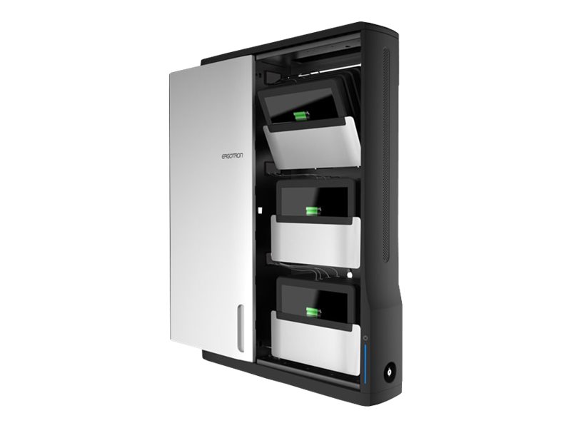 Ergotron Zip12 Charging Wall Cabinet cabinet unit for 12 netbooks/tablets black Product shot Right-angle 79550