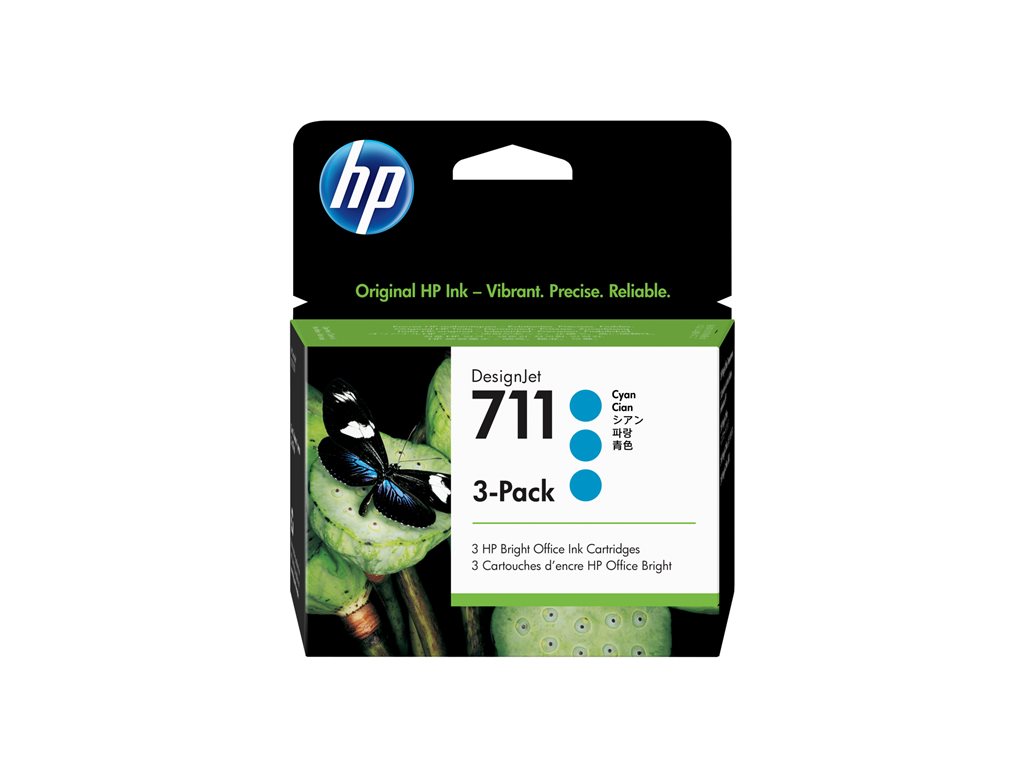 HP 3x 711 ink Cyan DJ T120 520