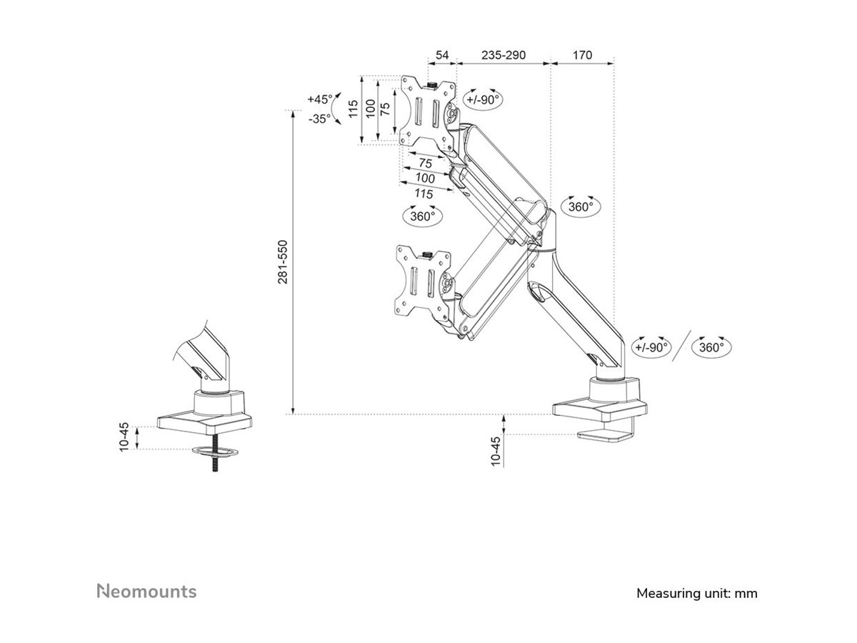 Neomounts DS70-450BL1 – foto 11