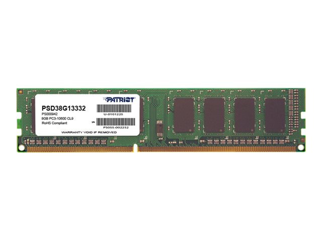 Pamięć Patriot Memory Signature PSD38G13332 (DDR3 DIMM; 1 x 8 GB; 1333 MHz; CL9)