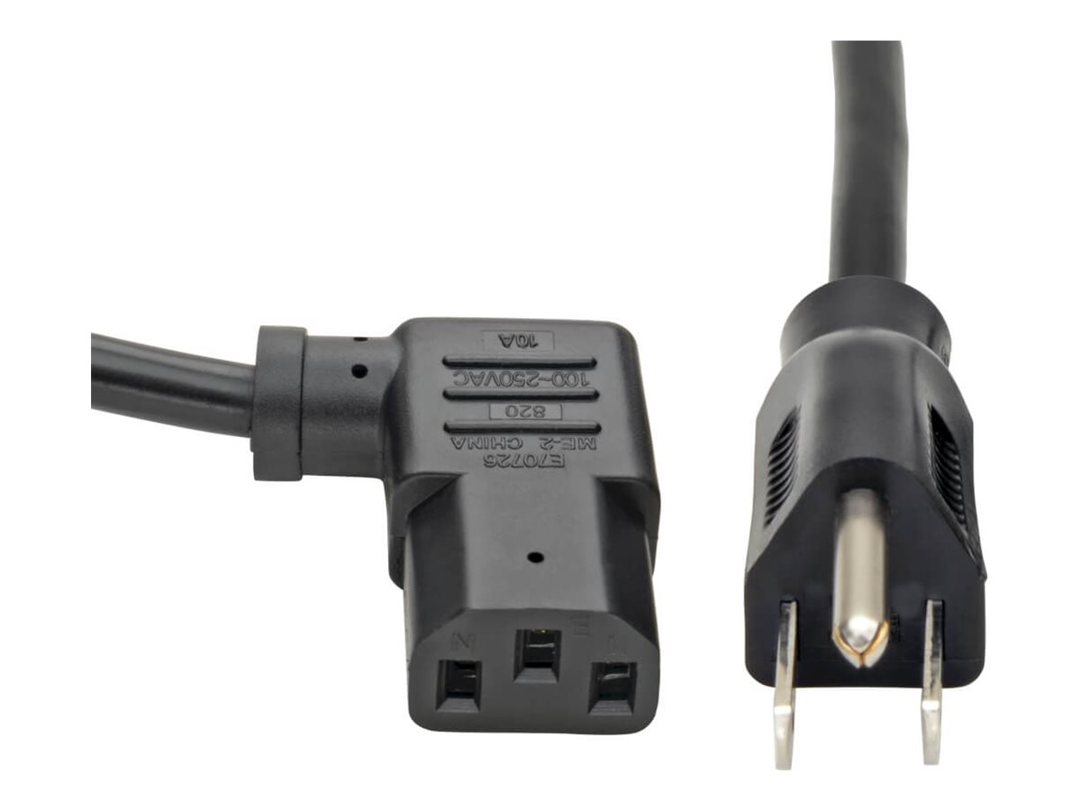 Tripp Lite 6ft Computer Power Cord Cable 5-15P to Right Angle C13 10A 18AWG 6'