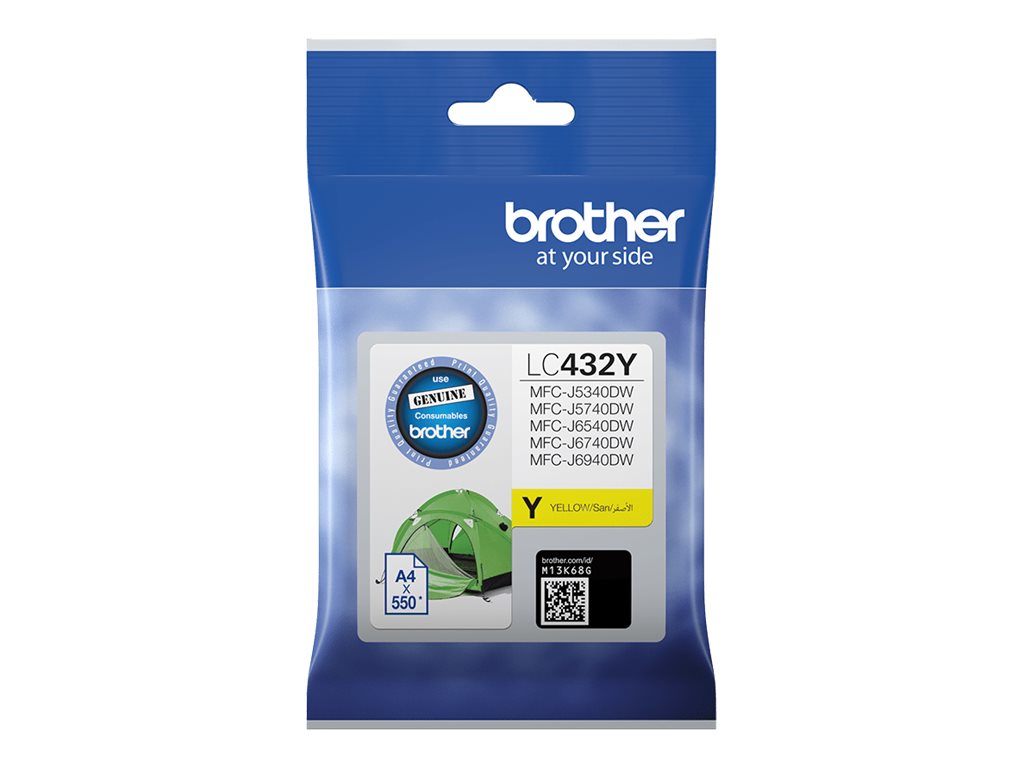 Brother LC432Y yellow original ink Package view Front 80490