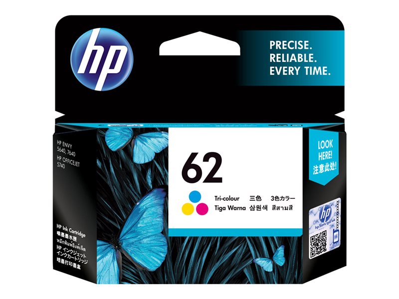 HP 62 - couleur (cyan, magenta, jaune) - original - cartouche d\'encre