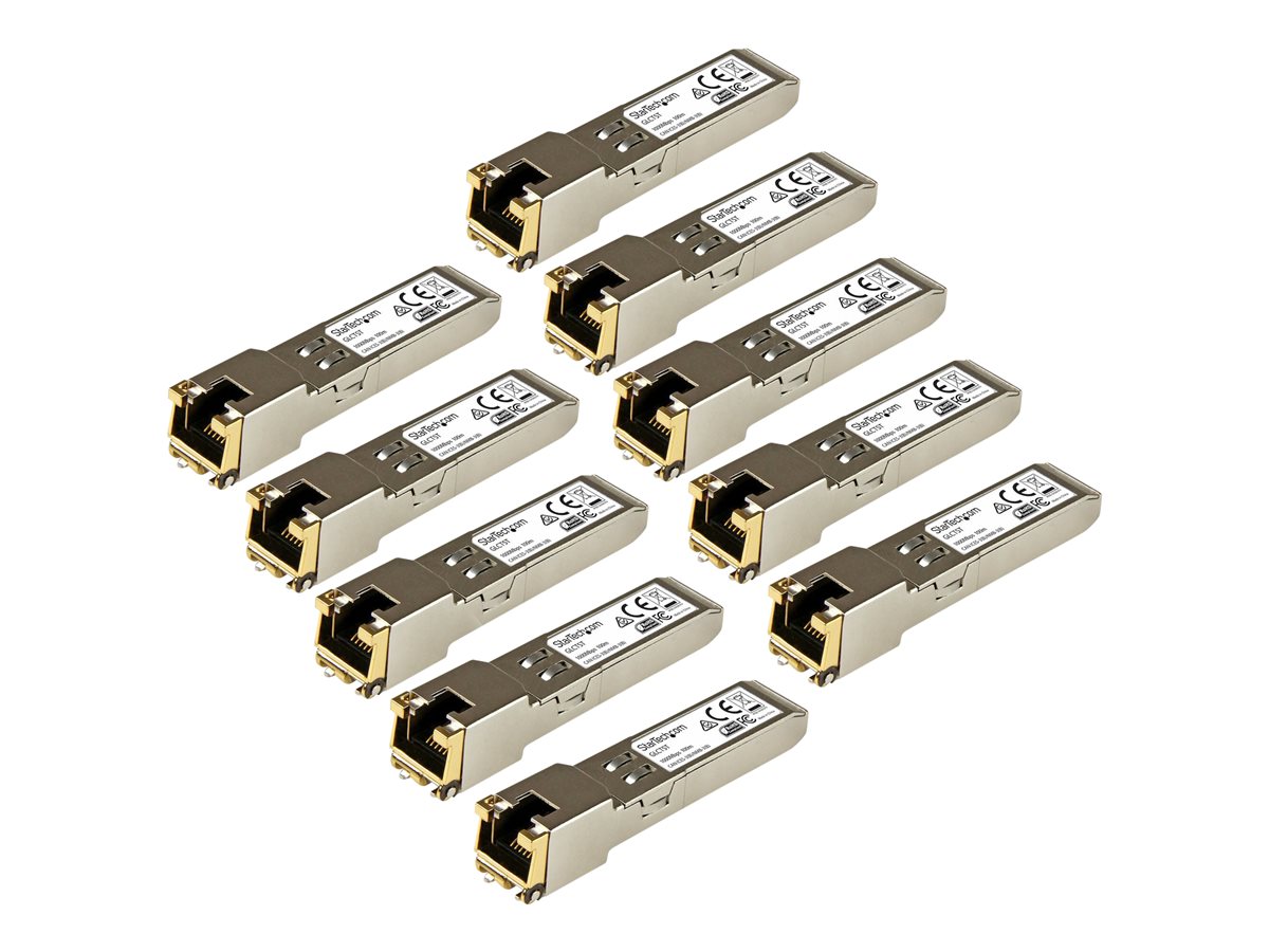StarTech.com Cisco GLC-T Compatible SFP Module, 1000BASE-T, SFP to RJ45 Cat6/Cat5e, 1GE Gigabit Ethernet SFP, RJ-45 (Copper) 100m, Cisco Firepower, ASR920, IE2000, Mini GBIC Transceiver - Lifetime Warranty (GLCT10PKST) - Transceiver modul SFP (mini-GBIC) - 1GbE – foto 2